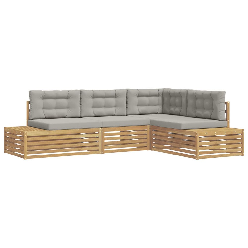 5 pc ensemble de canapés d'extérieur polyester blanc