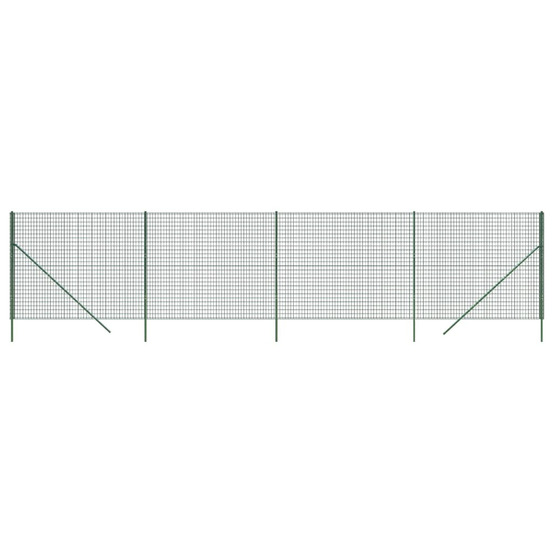 Clôture en treillis métallique vert 1,8x10 m acier galvanisé