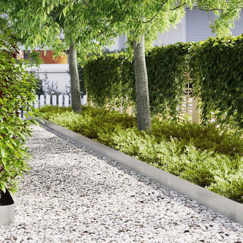 Bordure pelouse acier inoxydable terrasses séparation nette 100x20cm argent