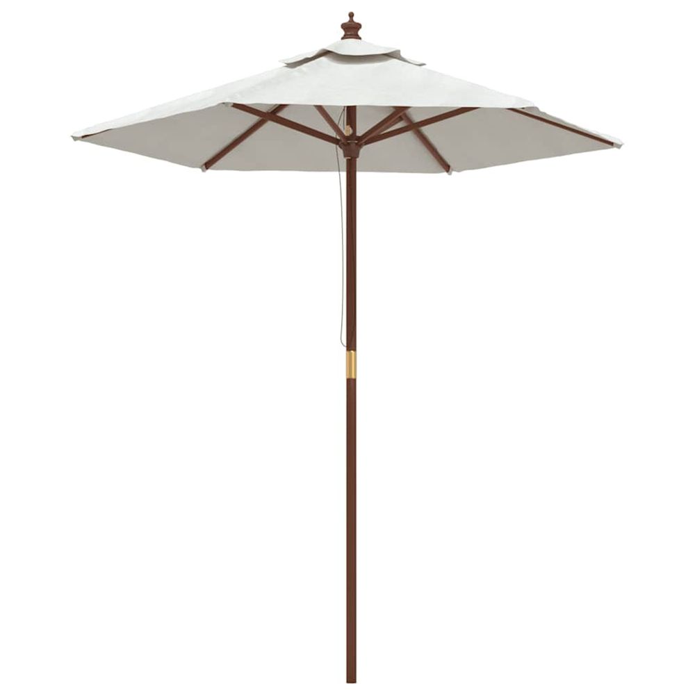 Parasol de jardin avec mât en bois sable 196x231 cm