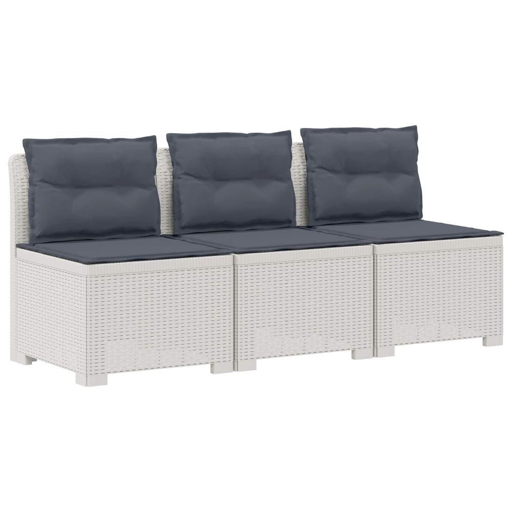 Canapé de jardin 3 places avec coussins look rattan 3 place pp