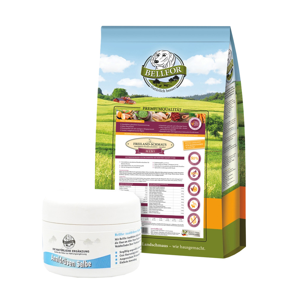 Ensemble d'alimentation pour petits chiens souffrant de glandes anales enflammées