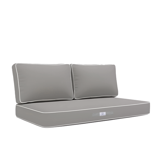 Coussins salon jardin premium déhoussable 120x60cm gris clair