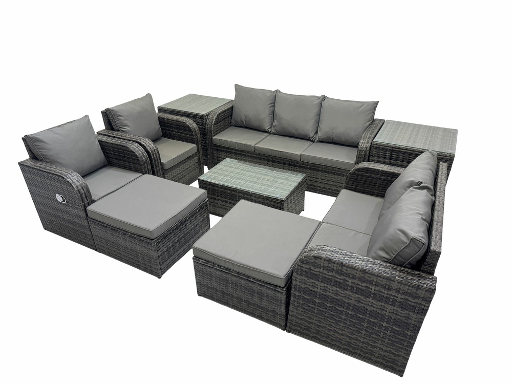 Ensembles de meubles de jardin 9 places ensemble de canapés en rotin avec d'amour 2 tables d'appoint 3 tabourets