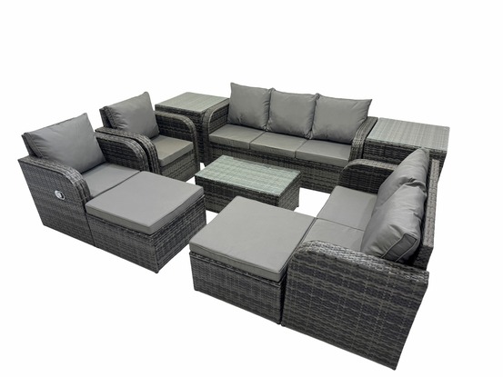 Ensembles de meubles de jardin 9 places ensemble de canapés en rotin avec d'amour 2 tables d'appoint 3 tabourets