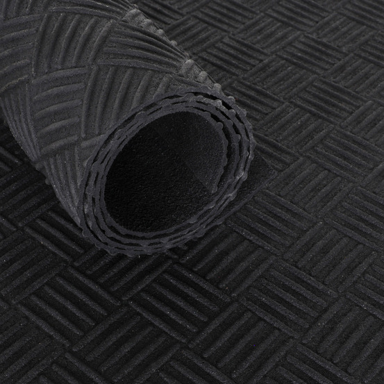 Tapis en caoutchouc recyclé en rouleau - plaque de déchirure 3mm largeur 120cm