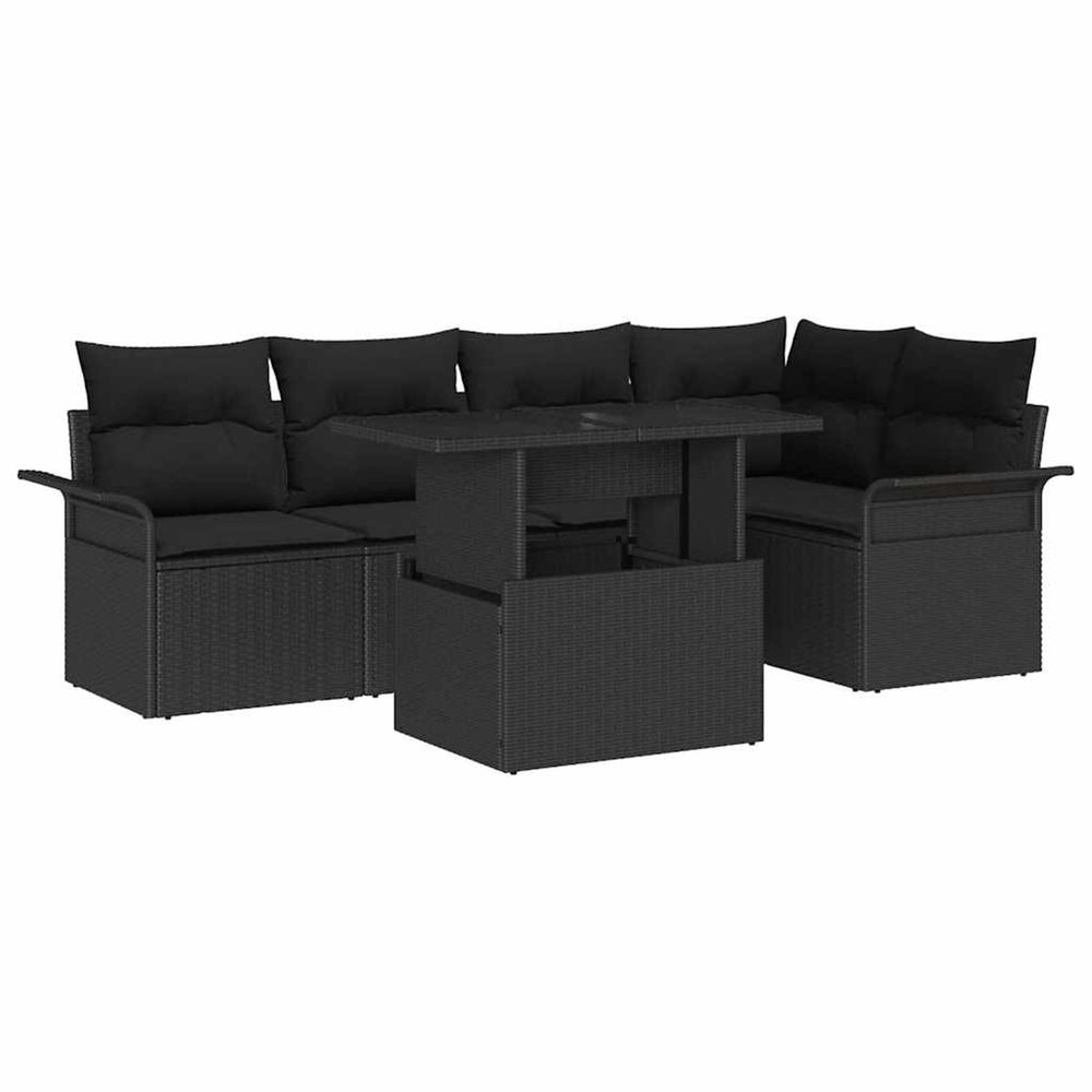 Ensemble de canapé de jardin 6 pc noir