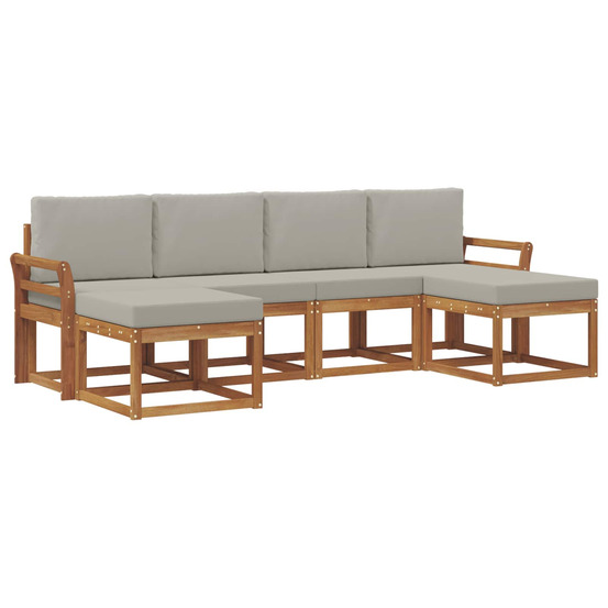 Ensemble de canapés d'extérieur 6 pcs gris naturel et clair