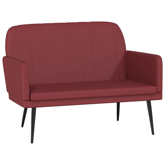 Banc rouge bordeaux 107x80x81 cm similicuir