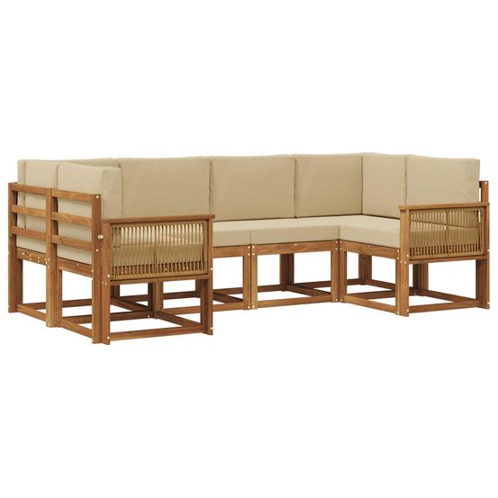 Ensemble de canapés d'extérieur 6 pc naturel et beige