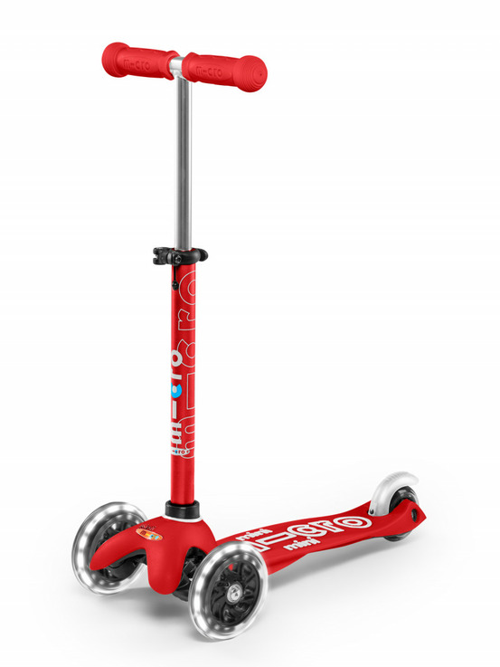Trottinette mini deluxe led - rouge