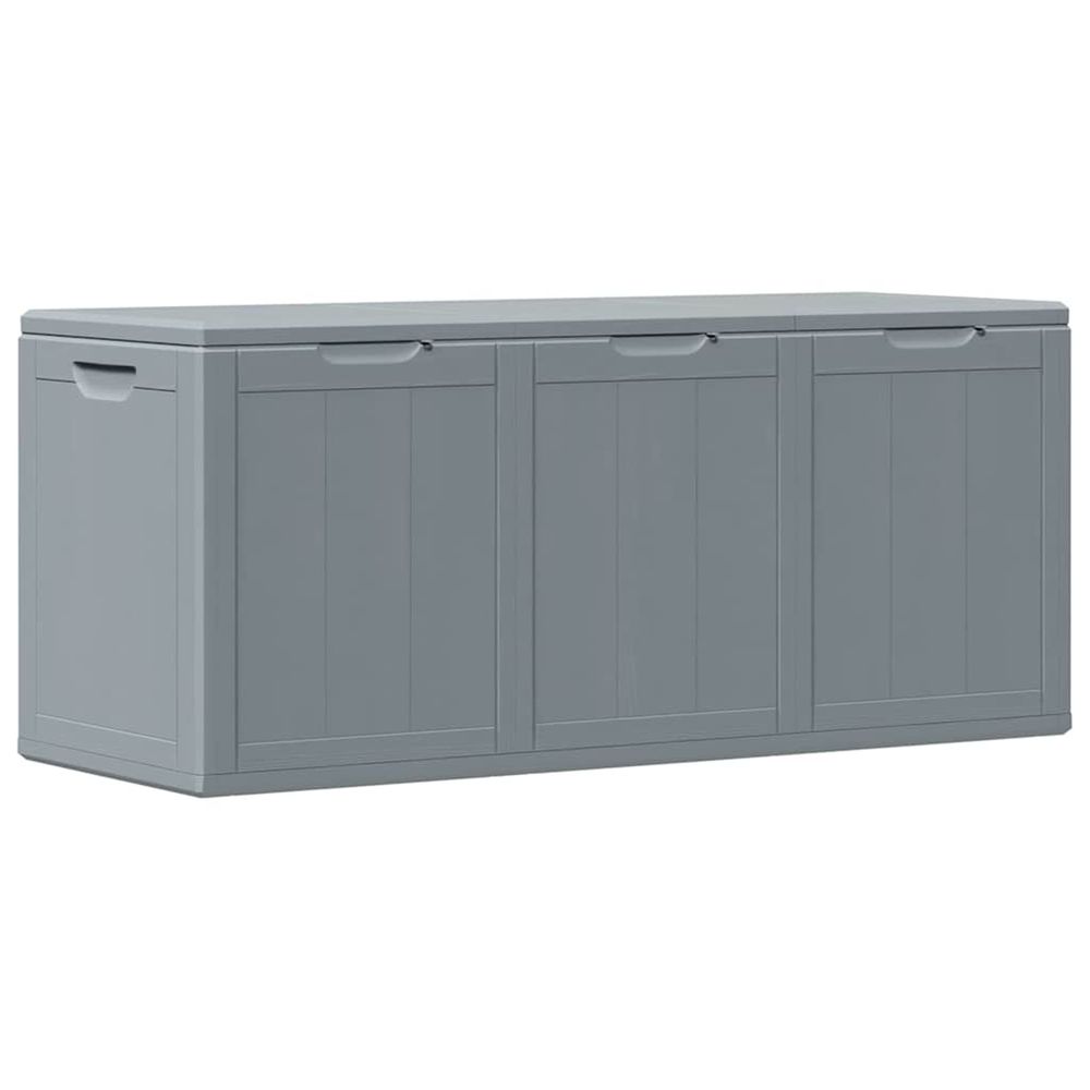 Boîte de rangement de jardin 270 l gris pp aspect bois