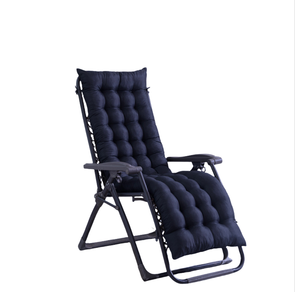 Coussin de chaise inclinable confort noir, 48*165cm