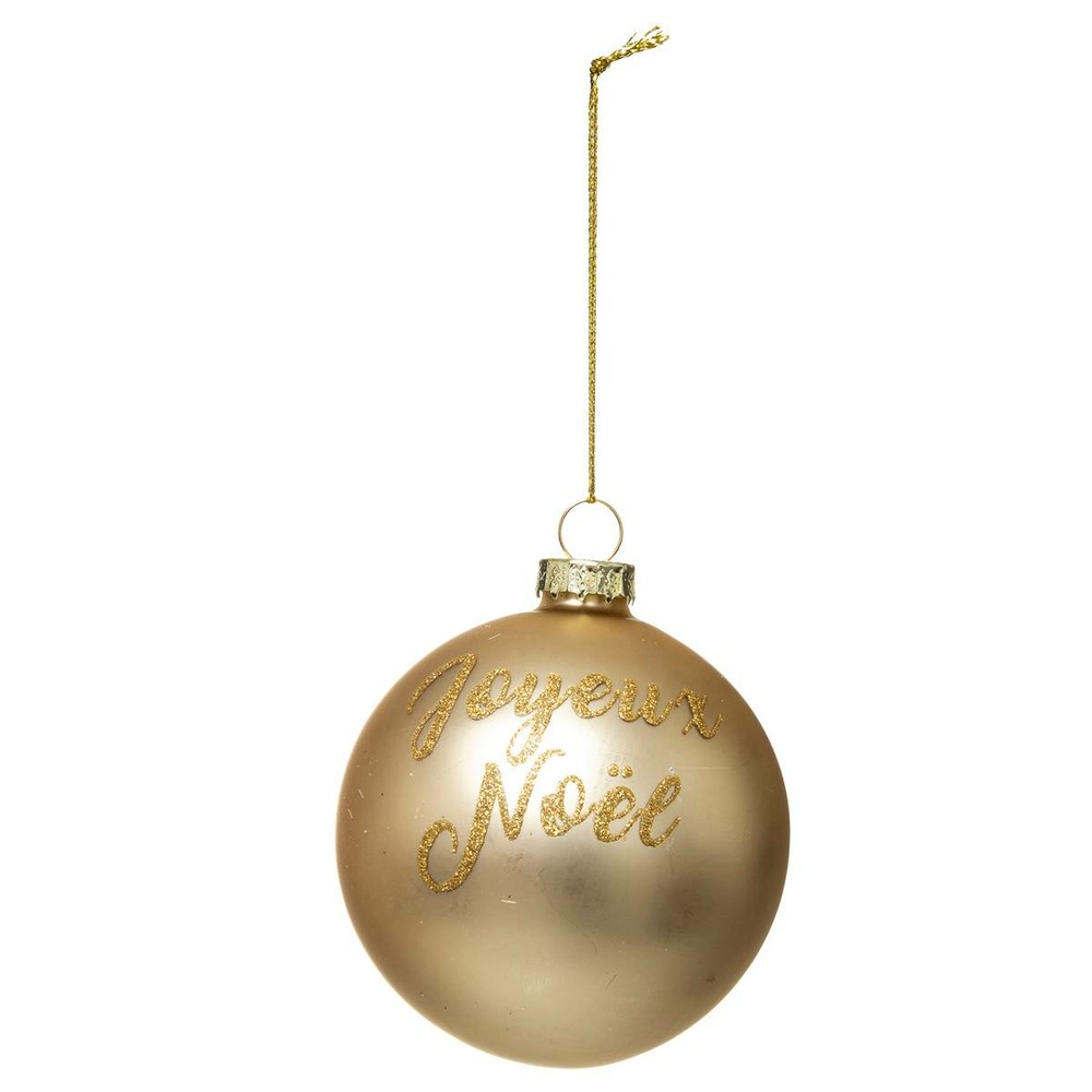 Boule de noël verre 80 mm jaune paillette 3 assortiments