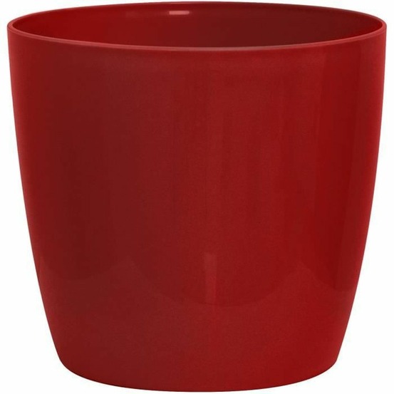 Cache-pot étanche brillant rouge avec roulettes aspect céramique 35 x 32 cm