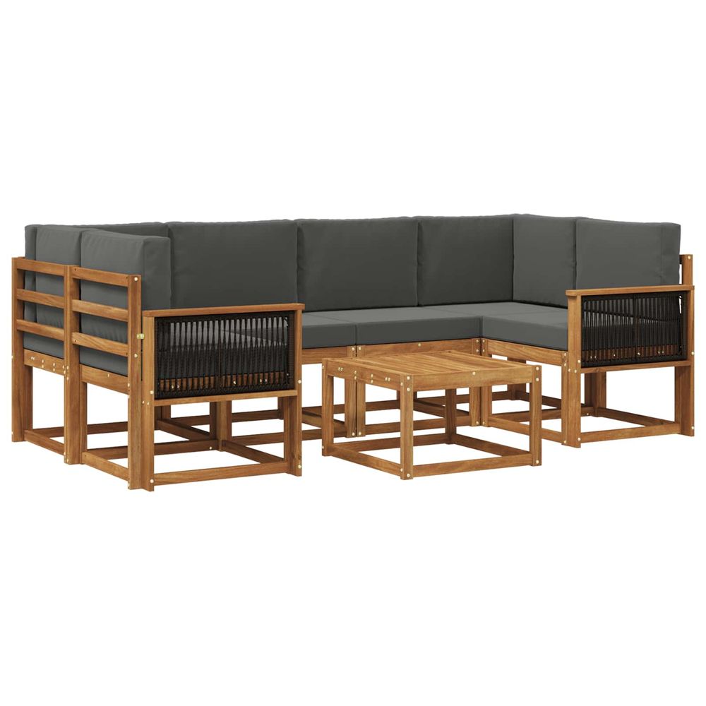 Ensemble de canapés d'extérieur 5 pc naturel et anthracite