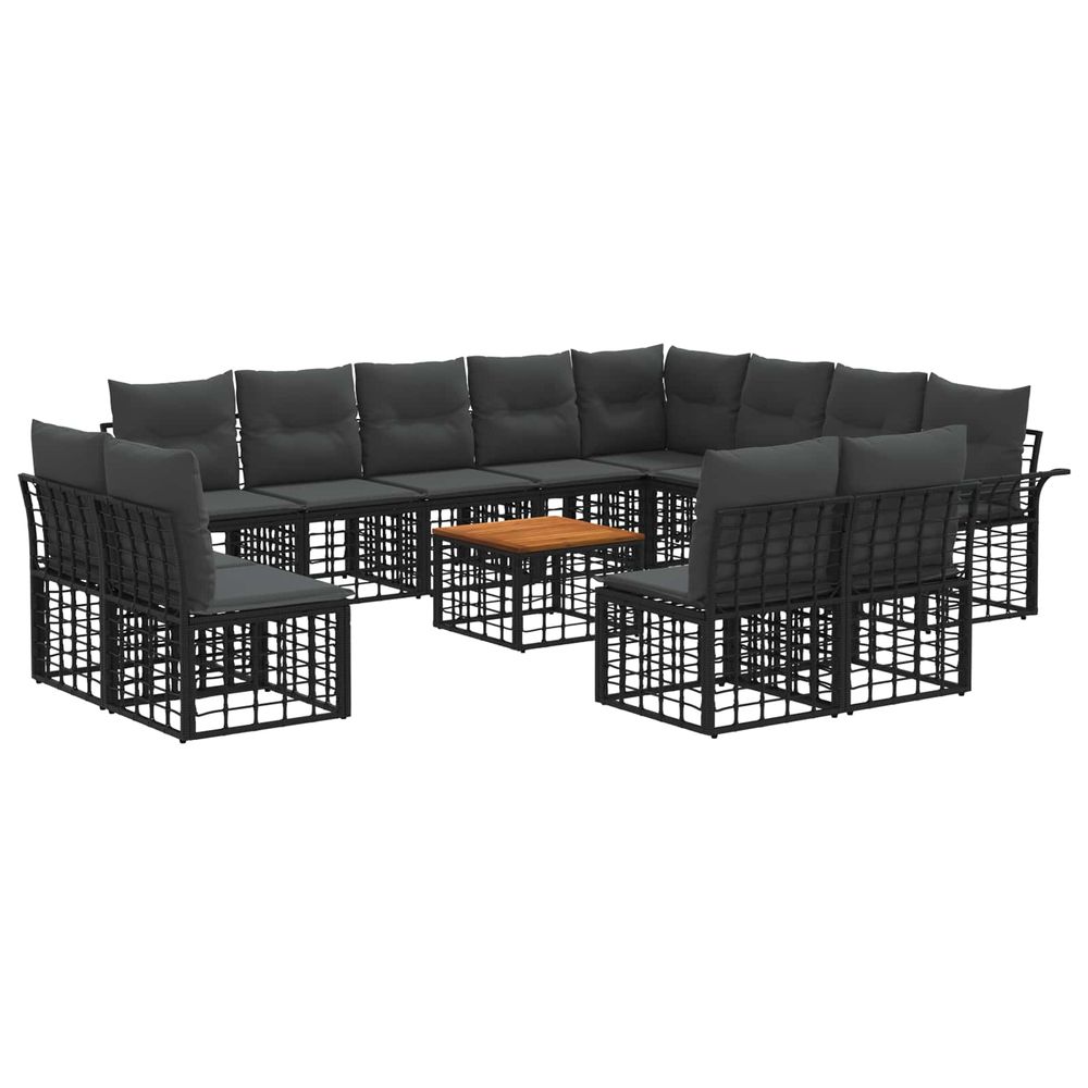 Ensemble de canapés d'extérieur 13 pc noir et gris foncé