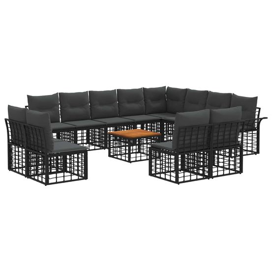 Ensemble de canapés d'extérieur 13 pc noir et gris foncé