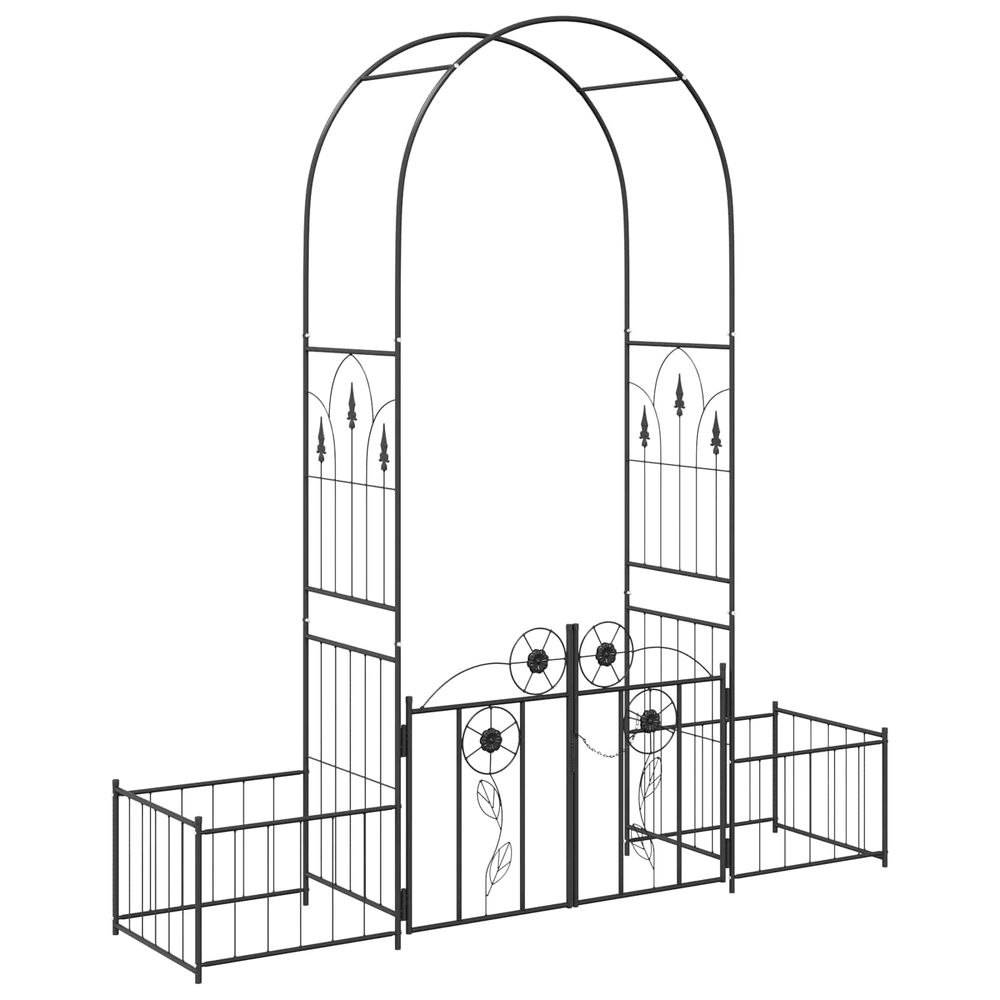 Arche de jardin noir 203 x 50 x 218 cm acier