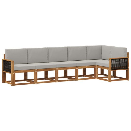 Ensemble de canapés d'extérieur 6 pc naturel et gris clair