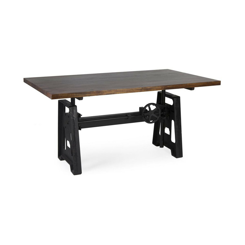 Table à manger bois metal marron 160x90x77cm - bois-métal
