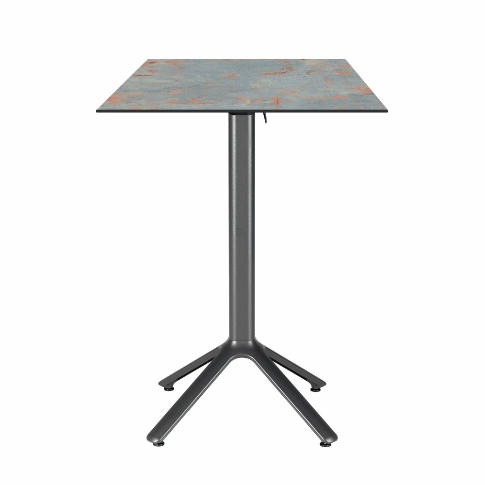 Restootab - table haute pliable nemo pour intérieur/extérieur gris rouille 60x60