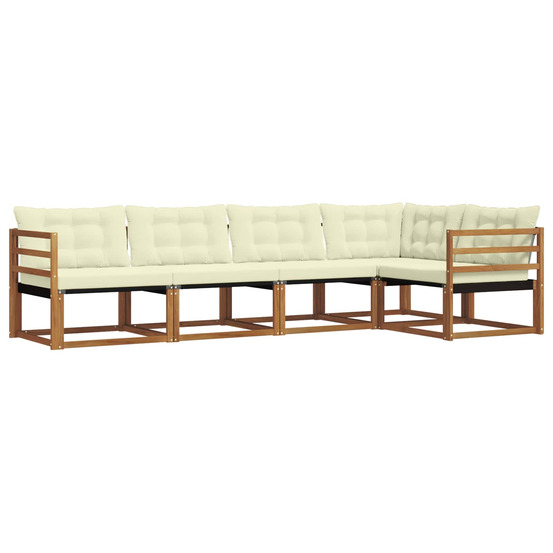 Ensemble de canapés d'extérieur 5 pcs naturel et crème