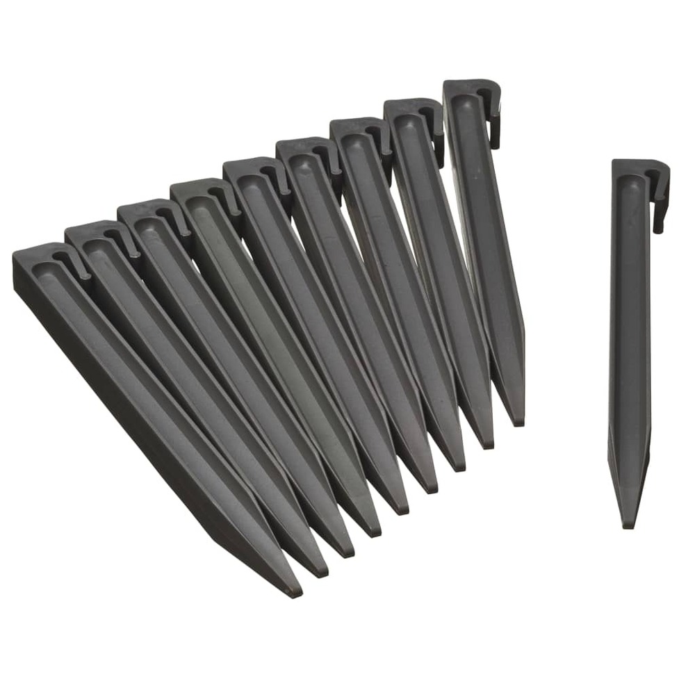 Nature chevilles d'ancrage de jardin 10 pcs gris
