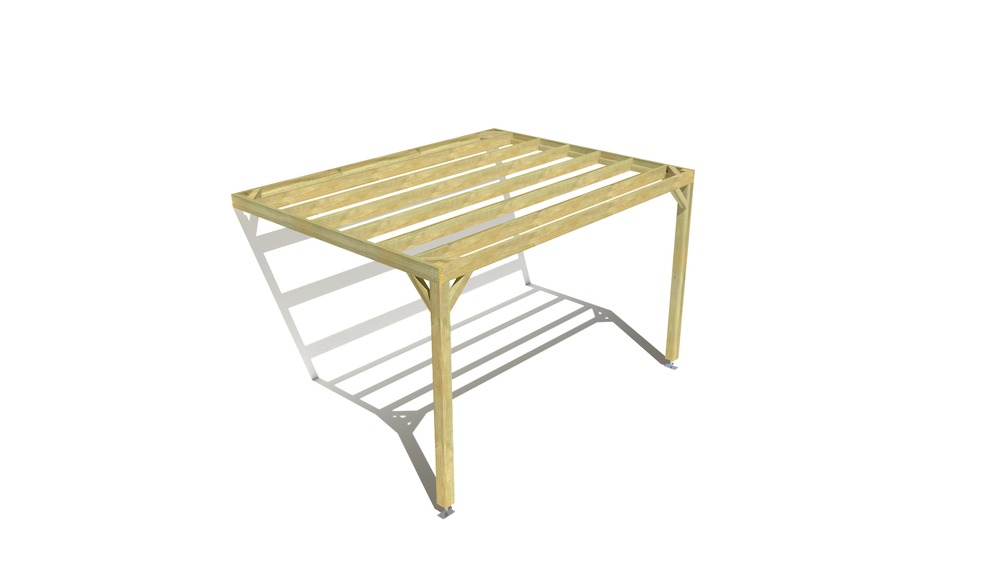 Pergola bois • 4m x 3m • adossée • sens largeur • livraison comprise