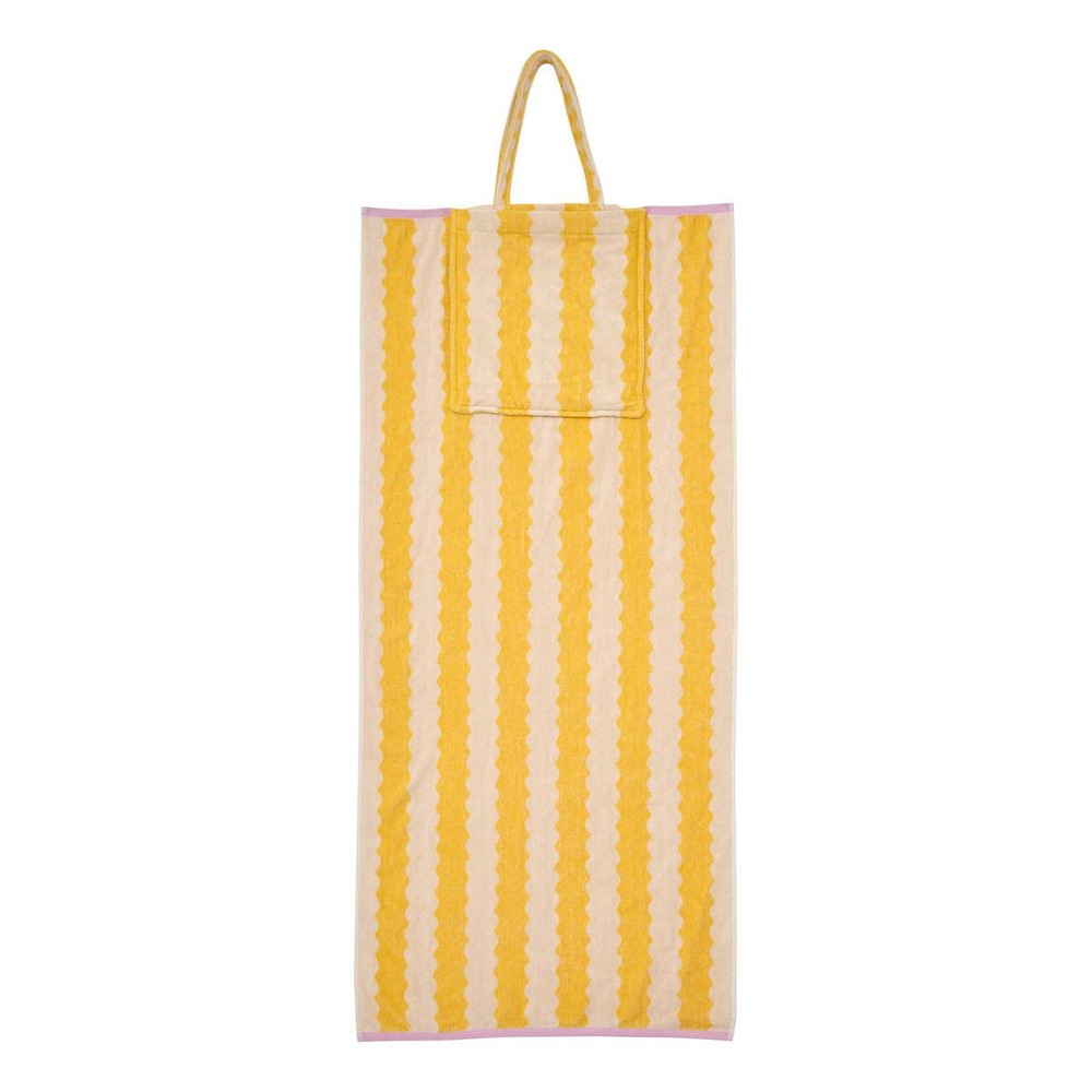 Serviette avec sac de rangement poolside 70x150cm jaune