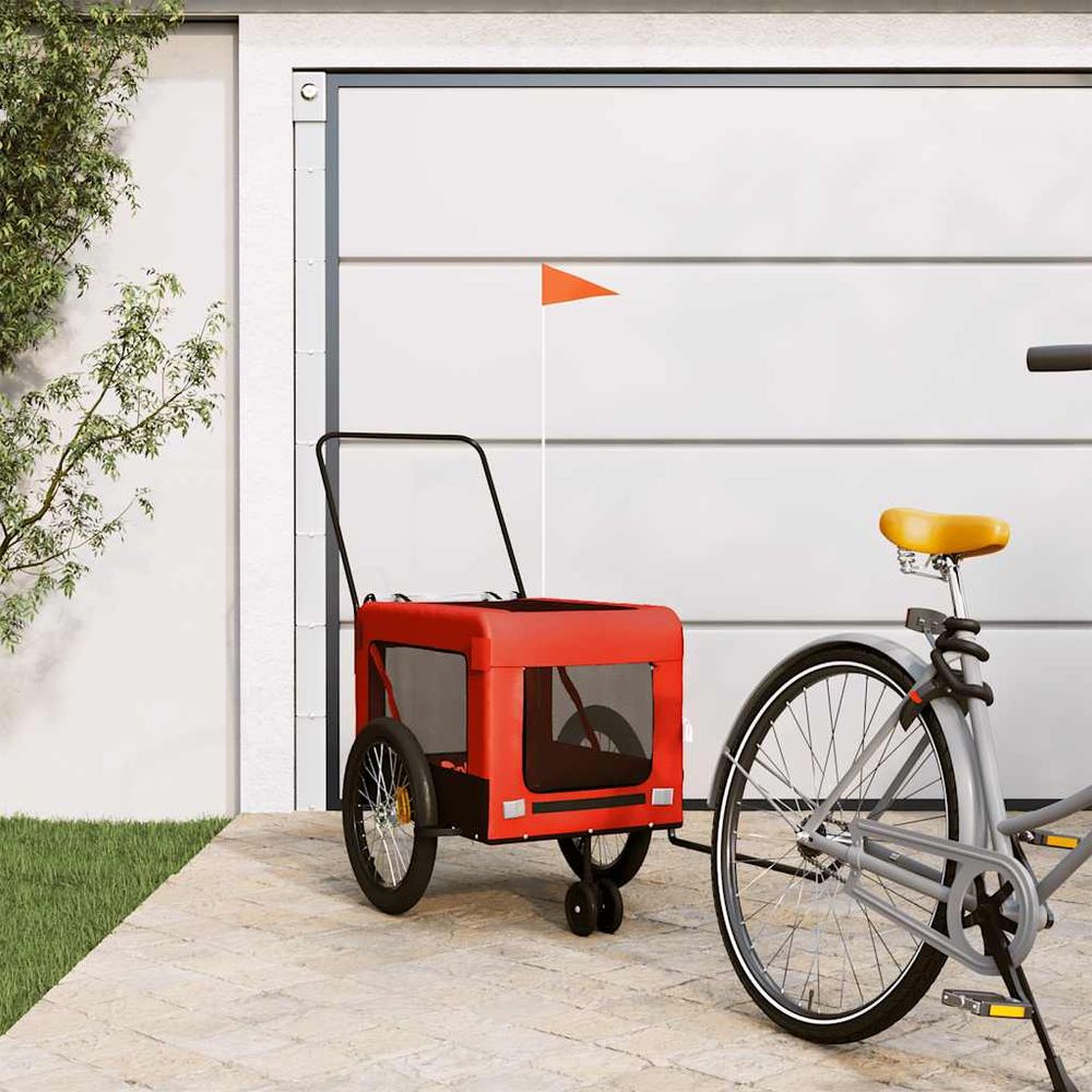 Remorque vélo chien 45kg poussette 2-en-1 pour voyage orange