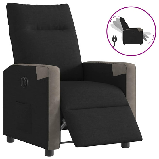 Fauteuil inclinable électrique noir tissu