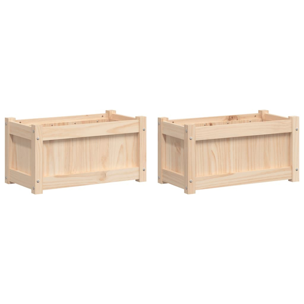 Jardinière d'extérieurs 2 pcs bois de pin massif