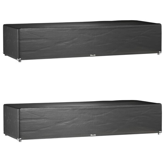 Housses pour chaise longue 2 pcs 12 œillets 205x75x40 cm pe bain de soleil