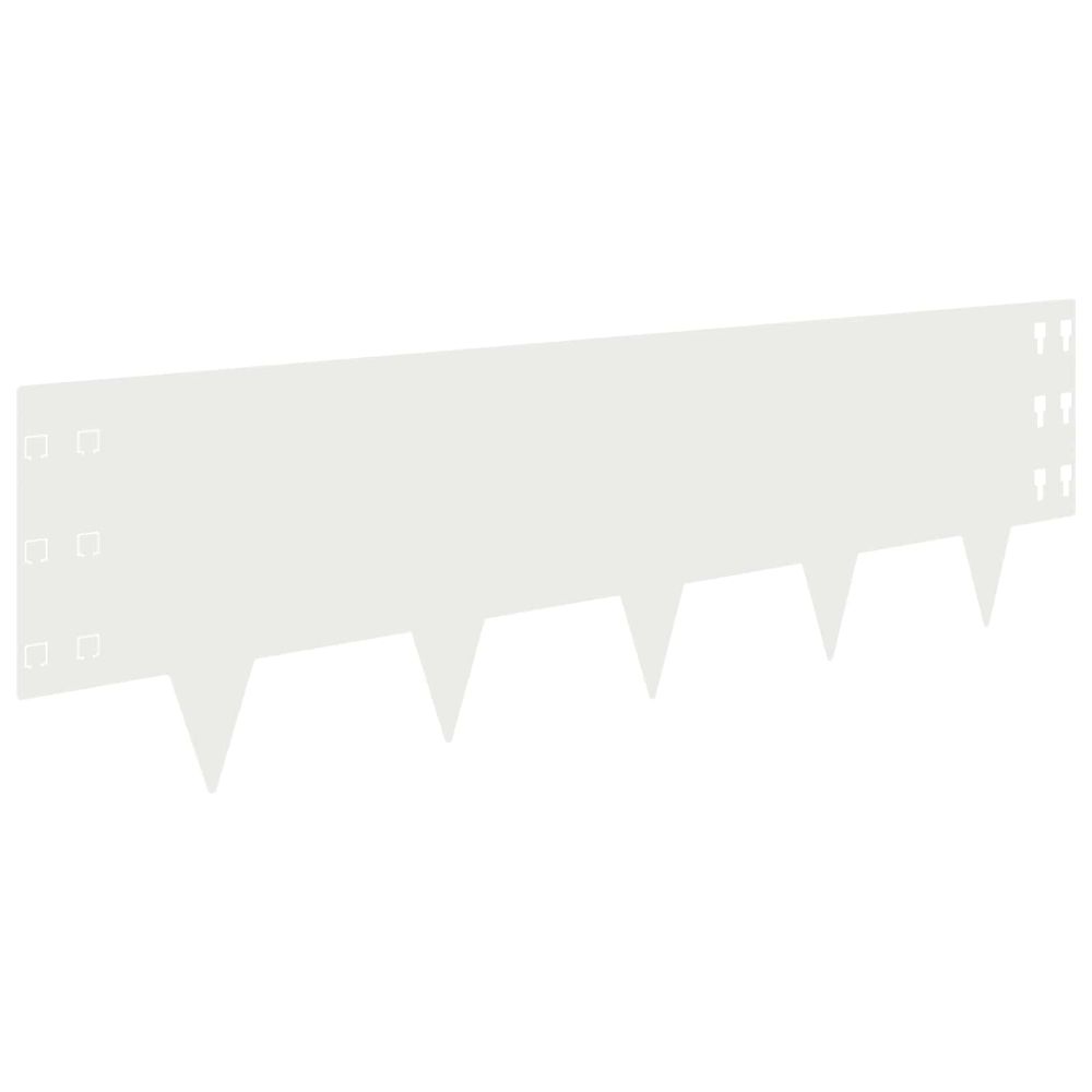 Bordure de pelouse 30 pc 100 x 30 cm acier blanc