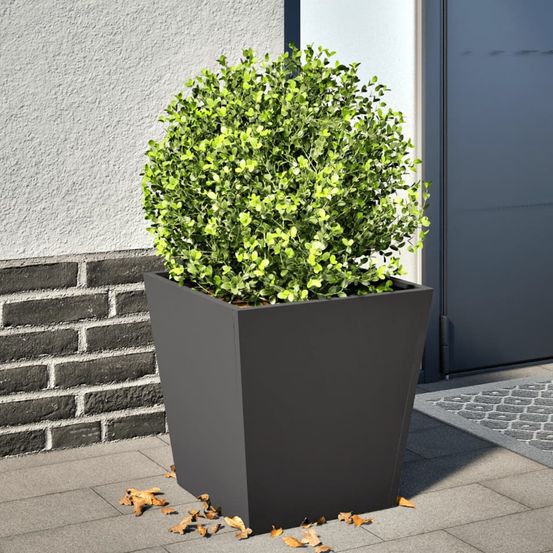Jardinière carrée en acier pour jardin terrasse 40x40x40 cm noir