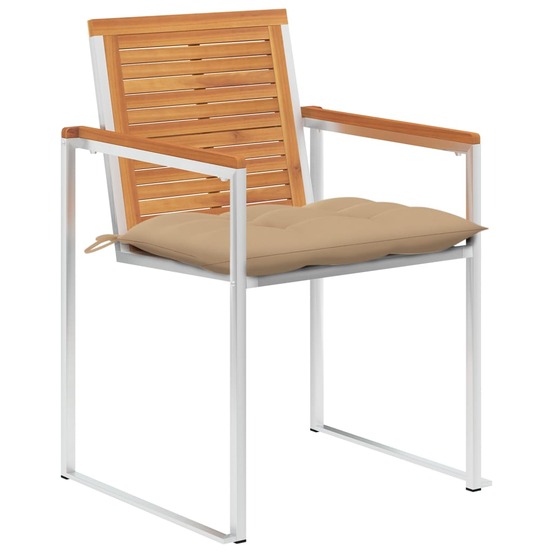 Chaises de jardin lot de 6 avec coussins bois d'acacia solide