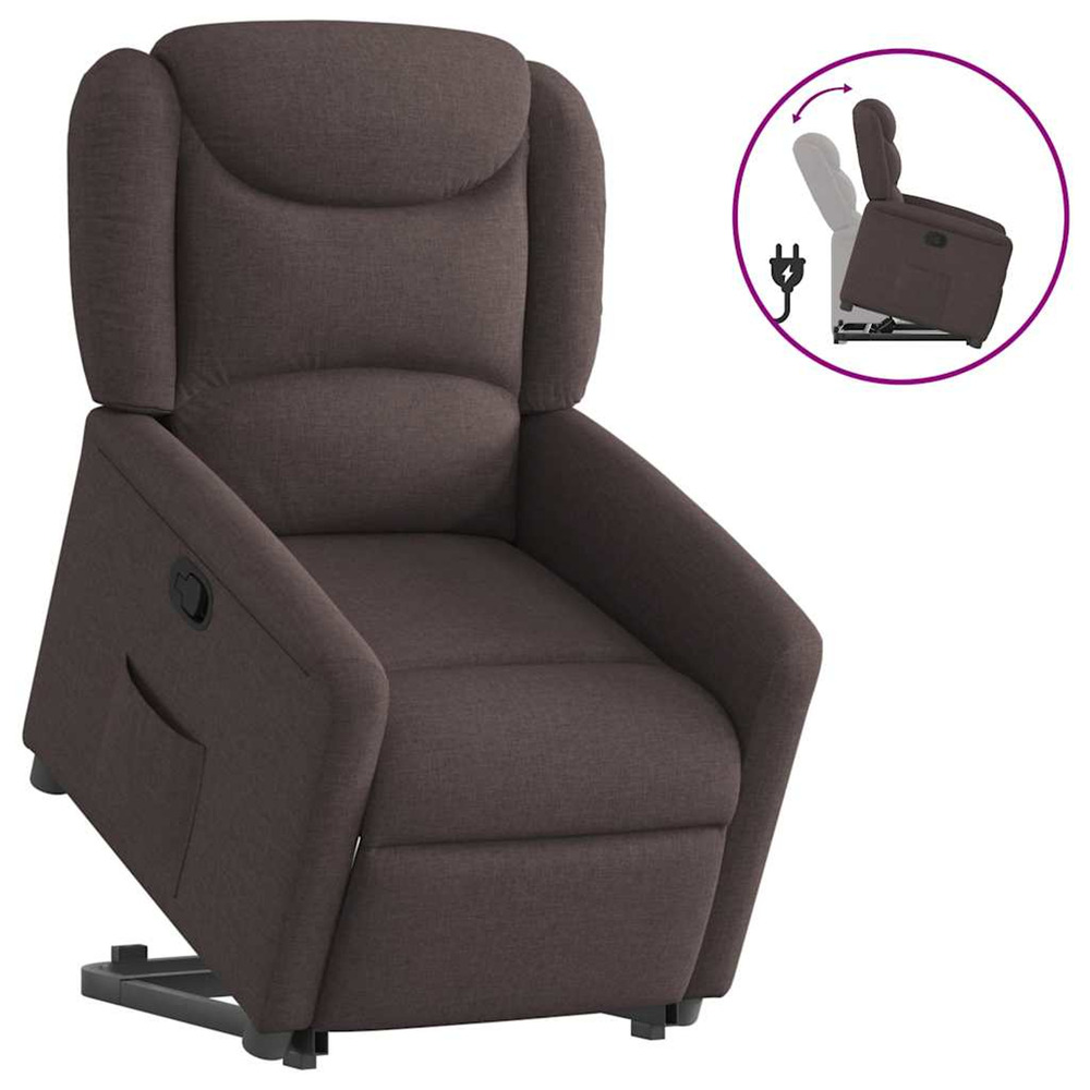 Fauteuil inclinable marron foncé tissu