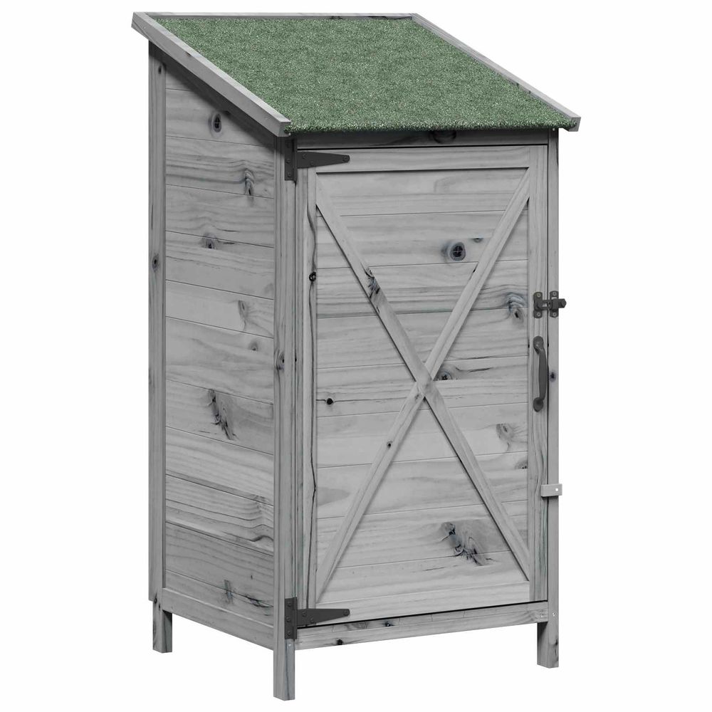 Abri de jardin gris 59,5 x 56 x 113,5 cm bois de sapin massif