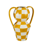 Mica decorations - vase en céramique jaune et blanc h33,5