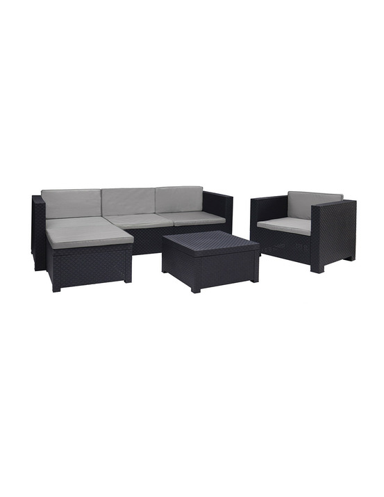 Ensemble jardin/terrasse canapé+fauteuil+table manhattan graphite sp berner