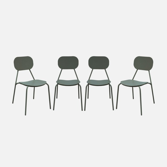 Lot de 4 chaises de jardin aluminium - avelia