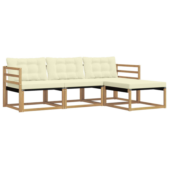 Ensemble de canapés d'extérieur 4 pcs blanc et crème