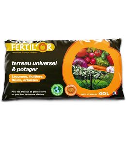 Terreau universel et potager pleine terre ou bac 40 litres
