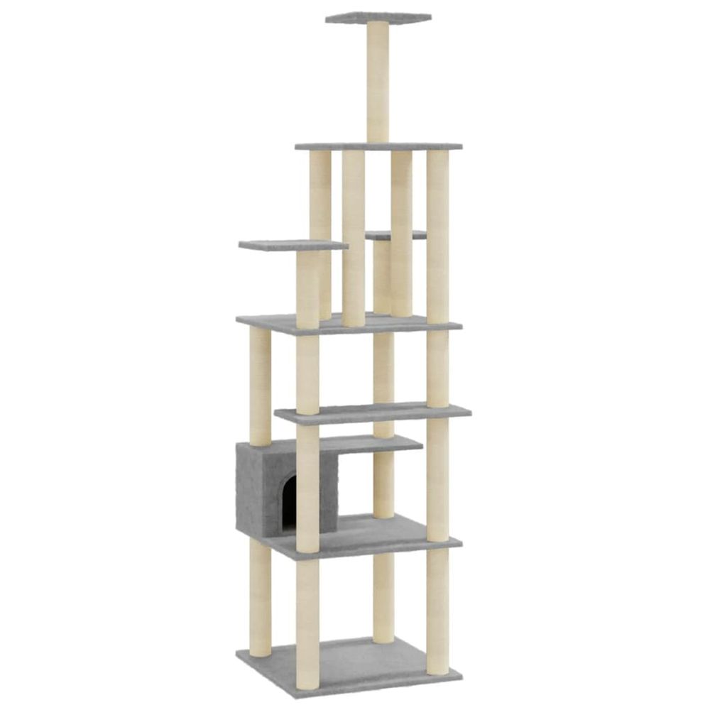 Arbre à chat avec griffoirs en sisal gris clair 183 cm