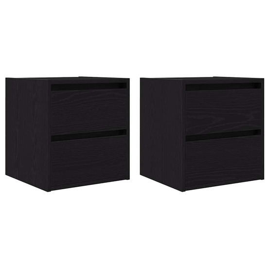 Tables de chevet murales 2 pcs chêne noir 38x34x40 cm