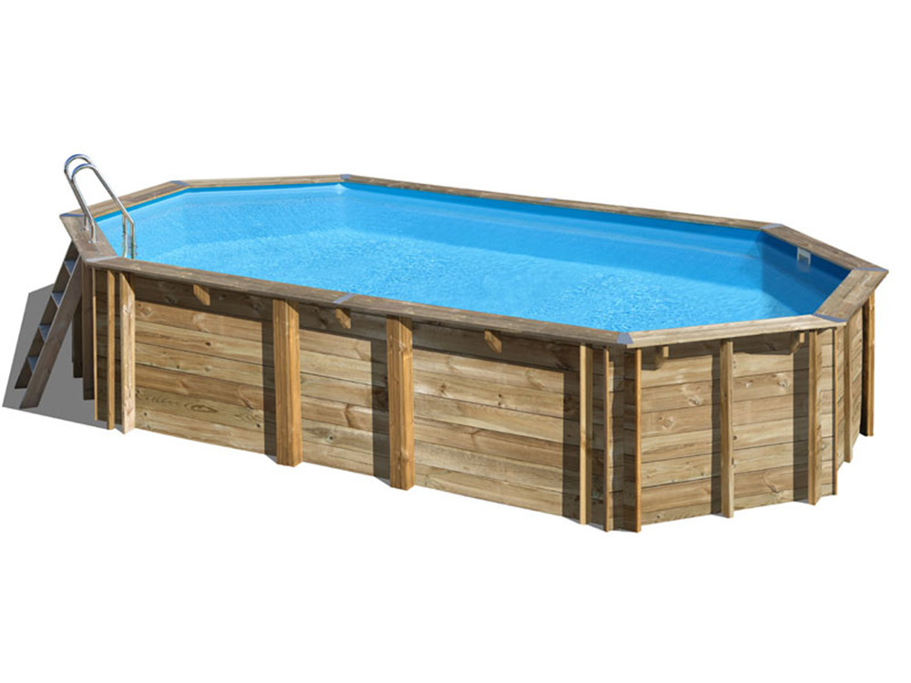 Piscine bois orange 7,55 x 4,56 x 1,46 m