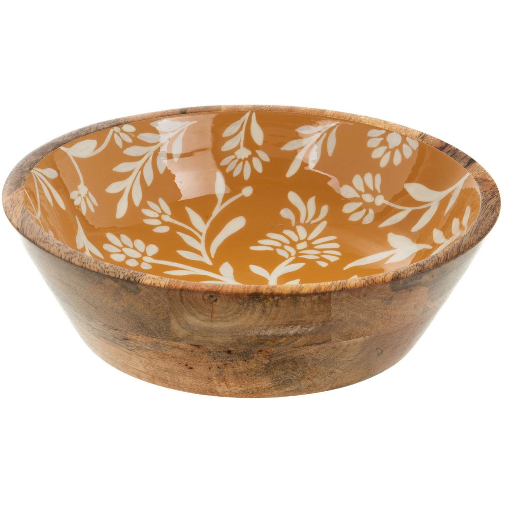 Saladier en bois de manguier 25 cm capucine