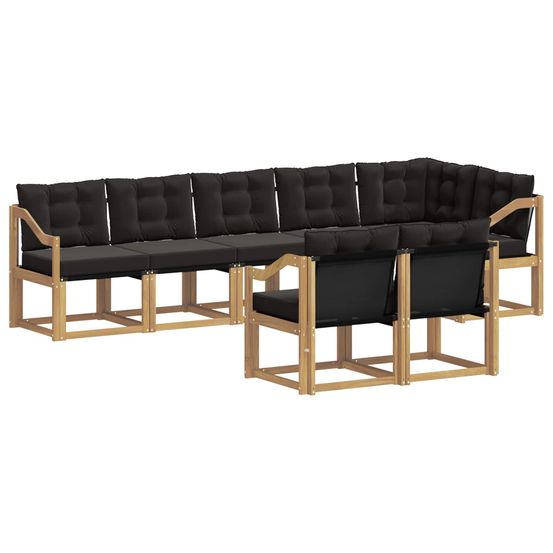 Ensemble de canapés d'extérieur 8 pc blanc et noir