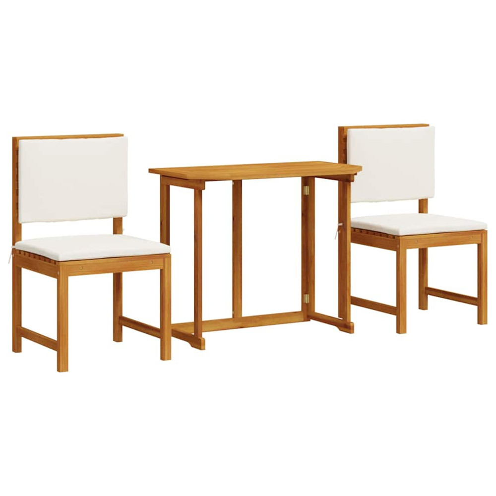 Ensemble bistro de jardin 3 pcs marron bois d'acacia massif